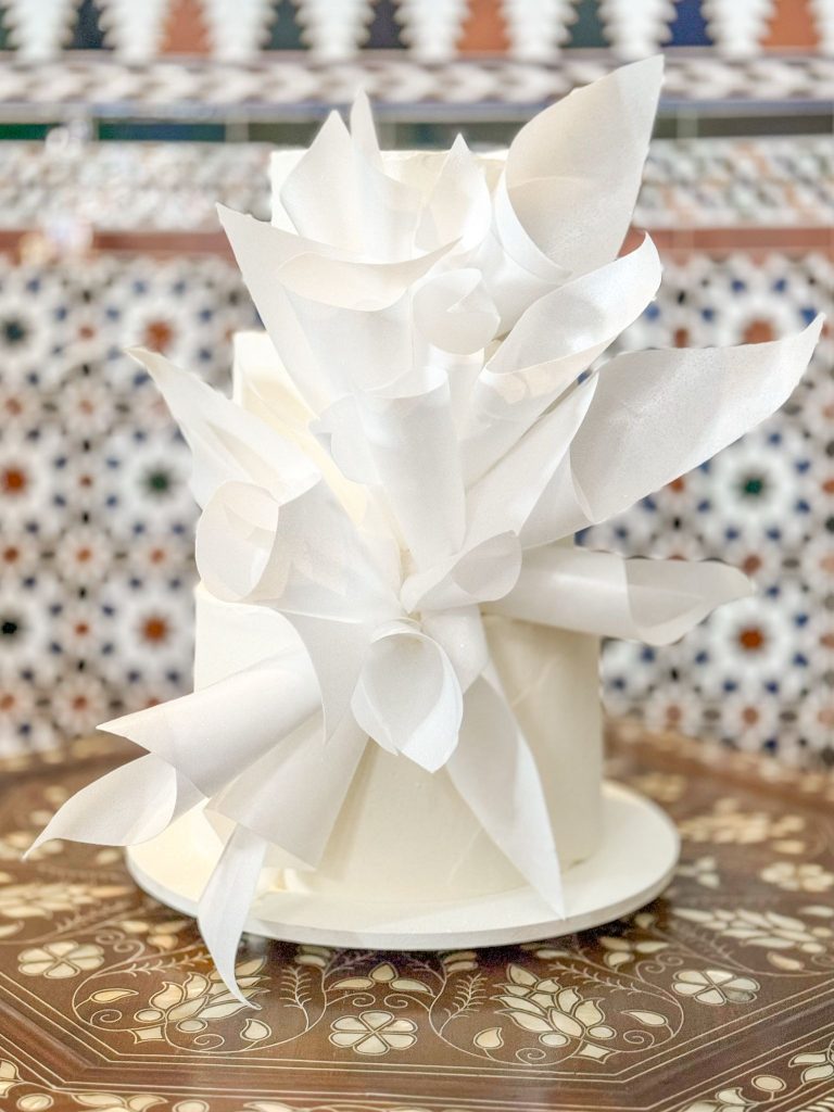 tarta de boda volantes